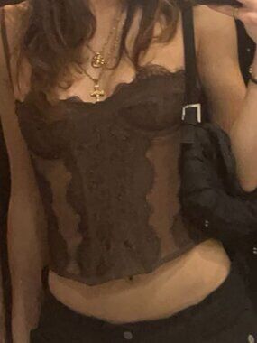 Urban Outfitters - Out from Under Modern Love Corset Top in Brown